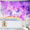 Starlight Unicorn Tapestry Wall Hanging Hippie Tapiz Cartoon Kawaii Children's Room Girls Dormitory Home Decor