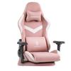 Игровое кресло Dowinx Тканевое игровое кресло Сиденье Поясничная поддержка Нет усталости нижней части спины Подлокотники 4D Подставка Hankon Кресло Откидное Розовое 165° LS-667807