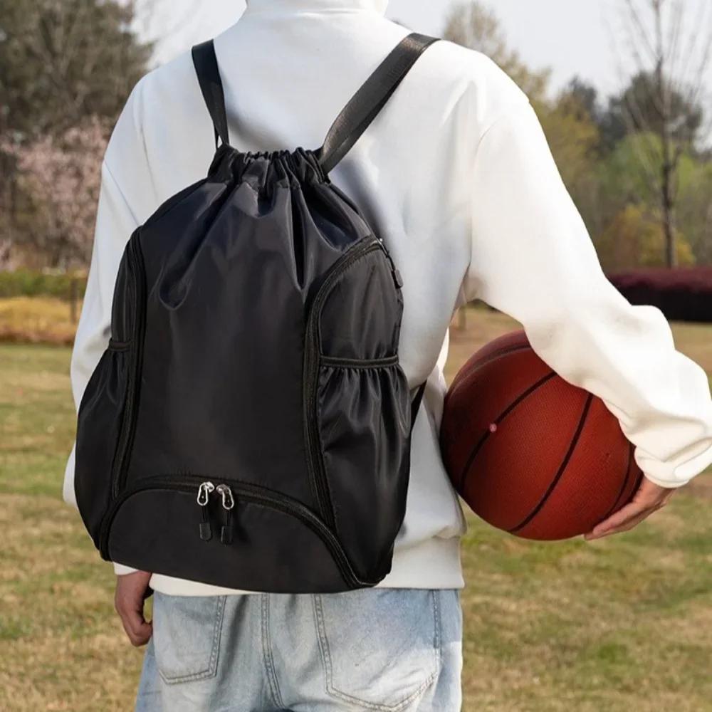 Large Capacity Sports Backpack Basketball & Swimming Bag with Drawstring Pockets Multi-Functional Gym Bag for Training