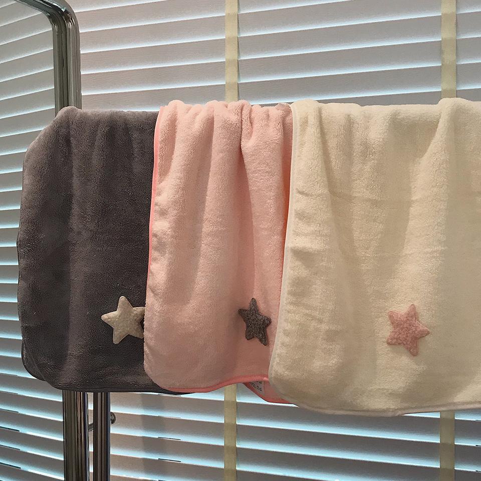 Cartoon Cute Star Face Towel Simple Plain Couple Home Spa Lint-free Universal Dormitory Shower Cleaning Students Soft Cozy New