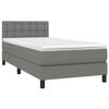 3140354 vidaXL Divan Bed with Mattress Dark Grey 100x200cm Fabric