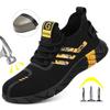 Модные рабочие кроссовки Мужская защитная обувь Строительные рабочие ботинки со стальным подноском Защитные ботинки Мужская обувь Защита от проколов Рабочая летняя Кевлар