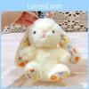 Rabbit Sitting Plush Keychain With Floral Design For Kids And Teen Gifts