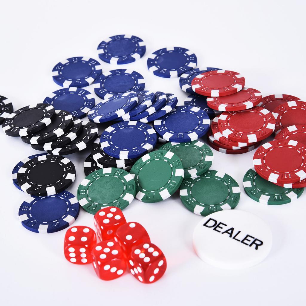 Poker Case Poker Set 200 Poker Chips 2x Card Deck 5x Dice 1x Aluminum Case Poker Set Chips Case Aluminum + Polystyrene 29.5x20.5x6.5 cm