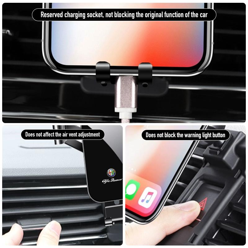 Car Phone Holder Cell Air Vent Mount Moblie GPS Support Stand For Alfa Romeo 159 Giulietta 156 147 Giulia Mito GT Stelvio SpiderGV5