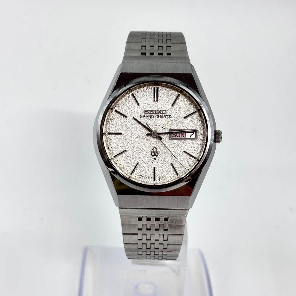 Б/у [Операция/Оригинальный браслет] SEIKO/SEIKO GRAND QUARTZ/Grand Quartz День-Дата Белый циферблат/Алмазная пыль Сделано Suwa Seikosha Изготовлено в Июне