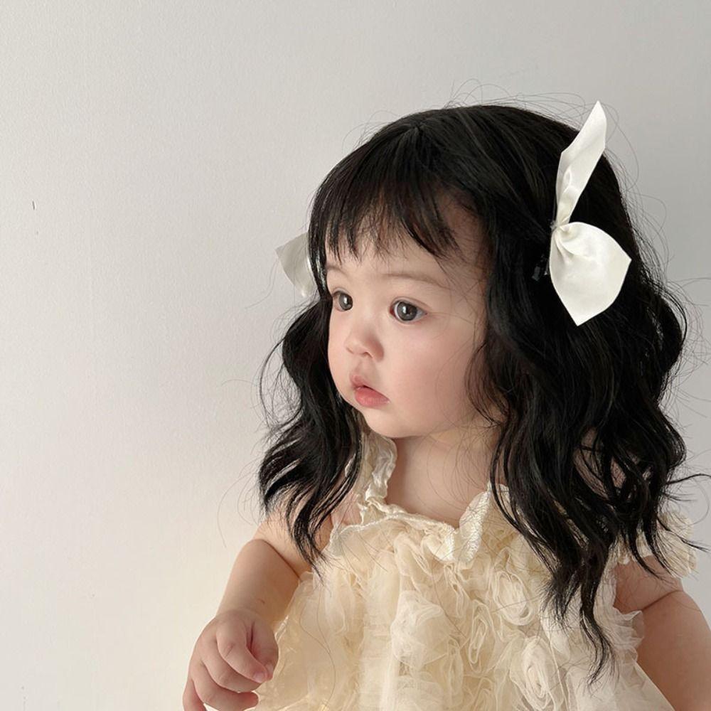 Photography Props Kids Decor Girls Toddler Neat Bang Long Straight Hair Short Bob Wig Baby Hair Wig