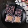 Large Capacity 100Pcs/Set Storage Bag Transparent Flower Printing Clear Square Self Adhesive Storage Bags for Travel