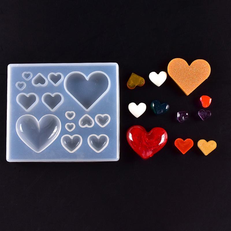 3D Love Heart Shape Silicone Mold Epoxy Resin Kitchen Cake Baking Decoration Chocolate Mold Diy Jewelry Earrings Pendant Tools
