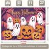A 2D polyester flat banner depicting a Halloween scene, cute.zyc
