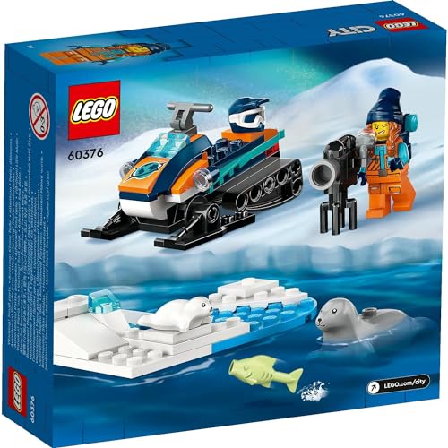 Игрушка LEGO City Снегоход Арктического Исследователя, отличный подарок на день рождения, Рождество и другие развивающие игрушки для мальчиков и девочек от 5, 6, 7 и 8 лет. Pe
