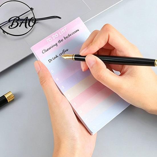 Shopping List Planner Gradient Checklist Sticky Notepad, Self-stick To-do Pads, Macaron Color Adhesive Notes Tearable Memo Pad for Lists And