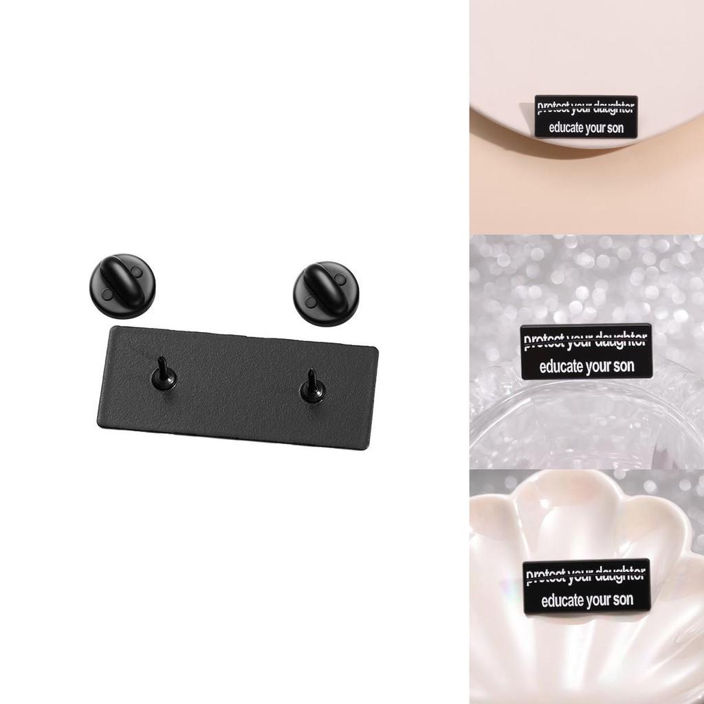 Creative Educational Black Alloy Brooch Featuring Playful Cartoon Characters Perfect For Personal Style