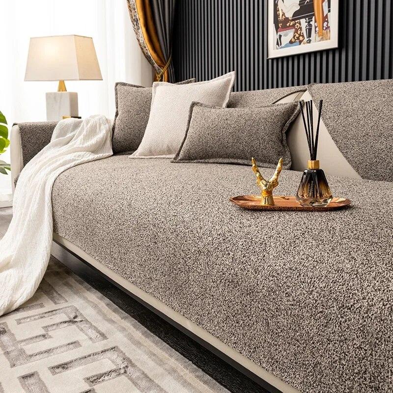 Luxurious  Cotton Linen Sofa Cushion Universall Seat Sofa Mat Anti-skid Couch Cover Modern  Linen Sofa Cover Backrest Towel