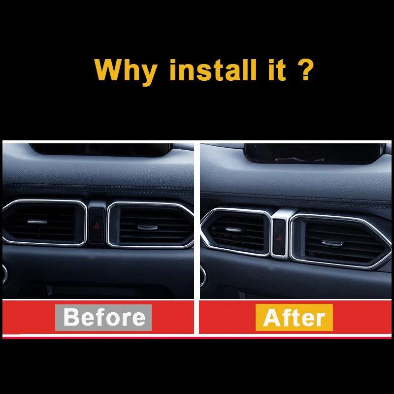 For MAZDA CX-5 CX5 CX 5 2017 2018 Car Dashboard Double Flash Warning Light Lamp Switch Frame Cover Sticker Trim