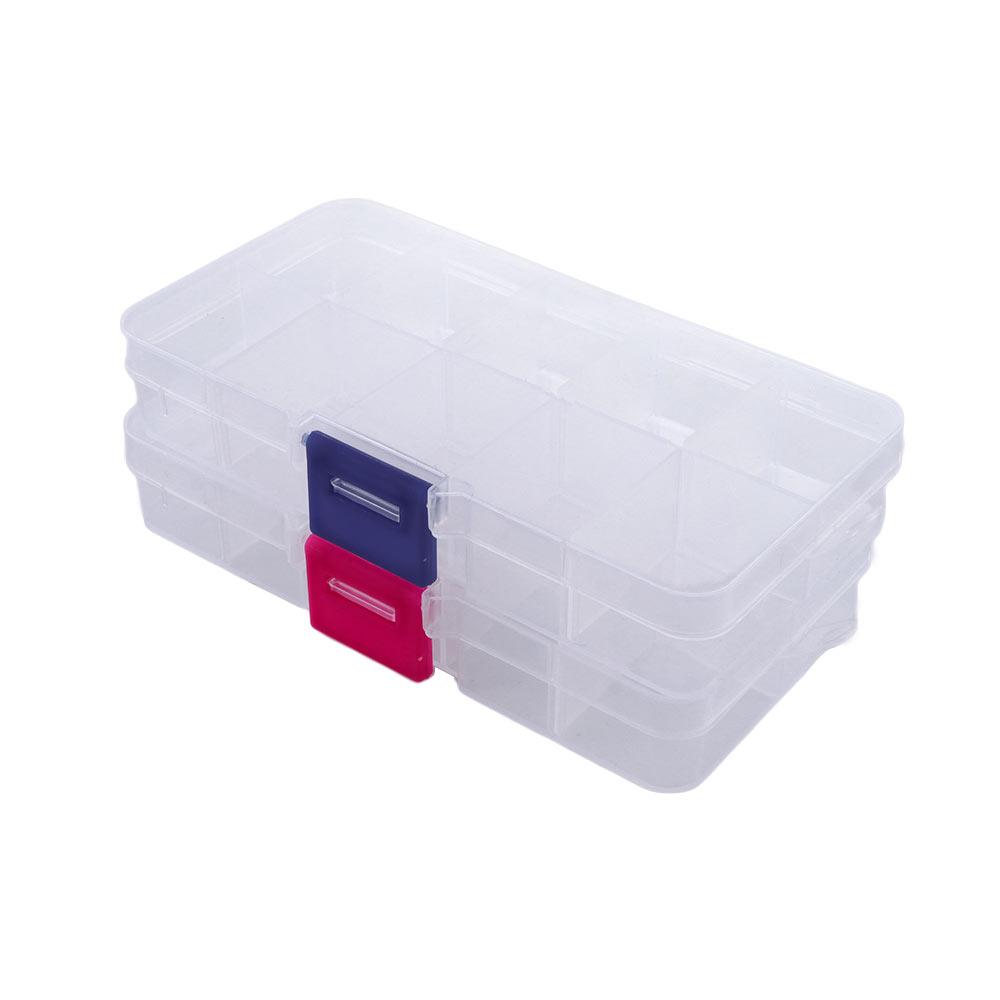 Storage Case Detachable Plastic Square Fishing Tackle Box Fishing Box 10 Compartments Storage Box