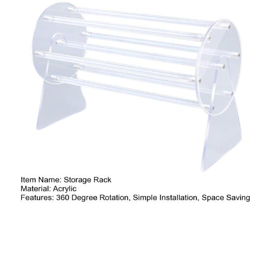 Acrylic Claw Clip Organizer 360 Degree Rotation Simple Installation Elegant Hair Clip Display Storage