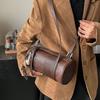 Популярная ретро текстура Майяра портативная цилиндрическая сумка из мягкой кожи женская универсальная простая многофункциональная сумка-подушка