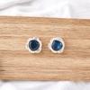 London Blue Topaz Gemstone Studs 925 Fine Silver Handmade Jewelry Earrings 1.7" EE-159-3
