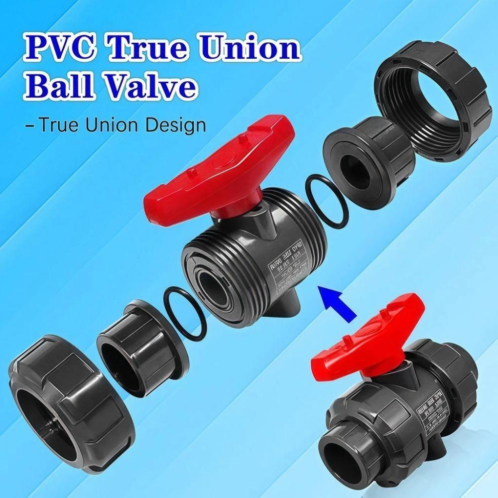 50mm Double Way Ball Valve Irrigation Water Pipe Fittings T-type PE Pipe Faucet Diverter Lawn