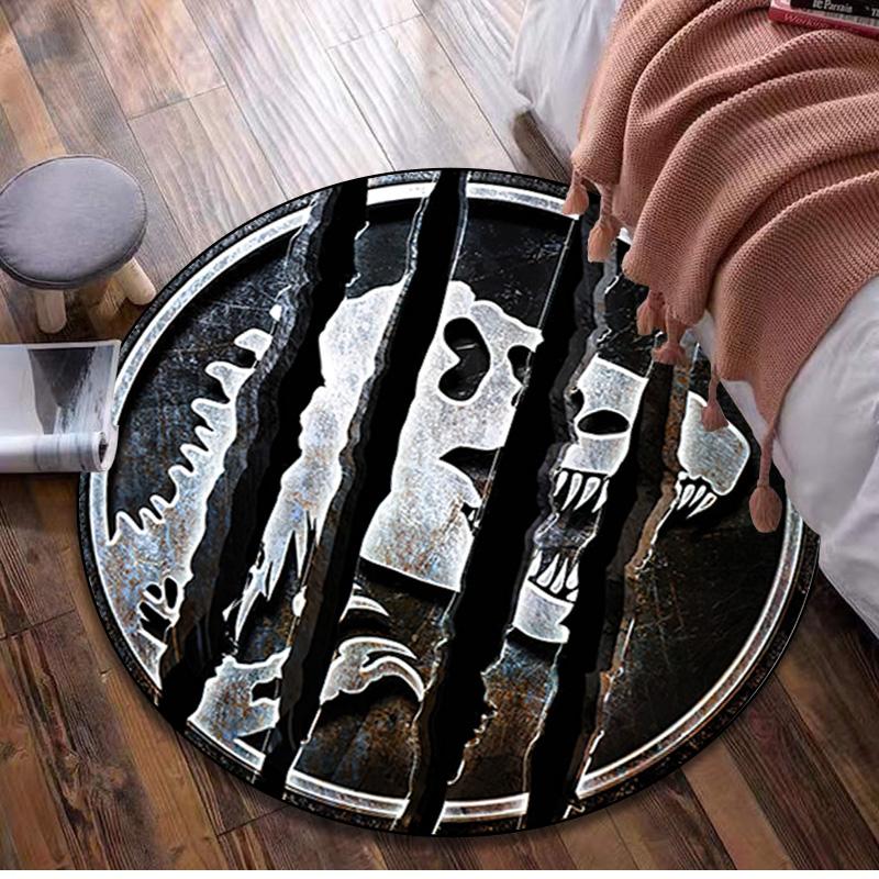1Pc Jurassic Circular Rug - Office Decorative Carpet For Living Room Bedroom Door Mat Floor Rug Computer Chair Area Rug