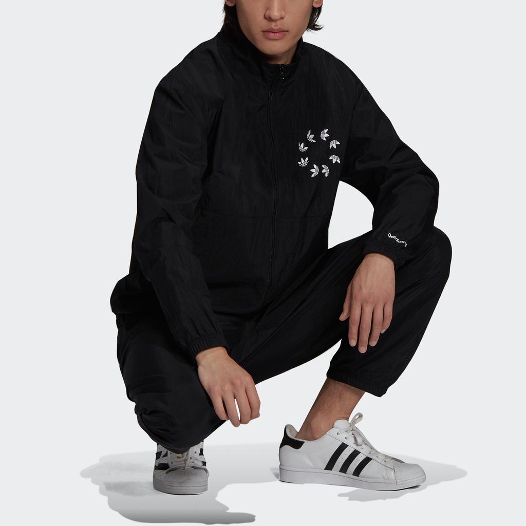 adidas Мужские спортивные куртки Originals Trefoil Deconstructed Logo, черные H37740