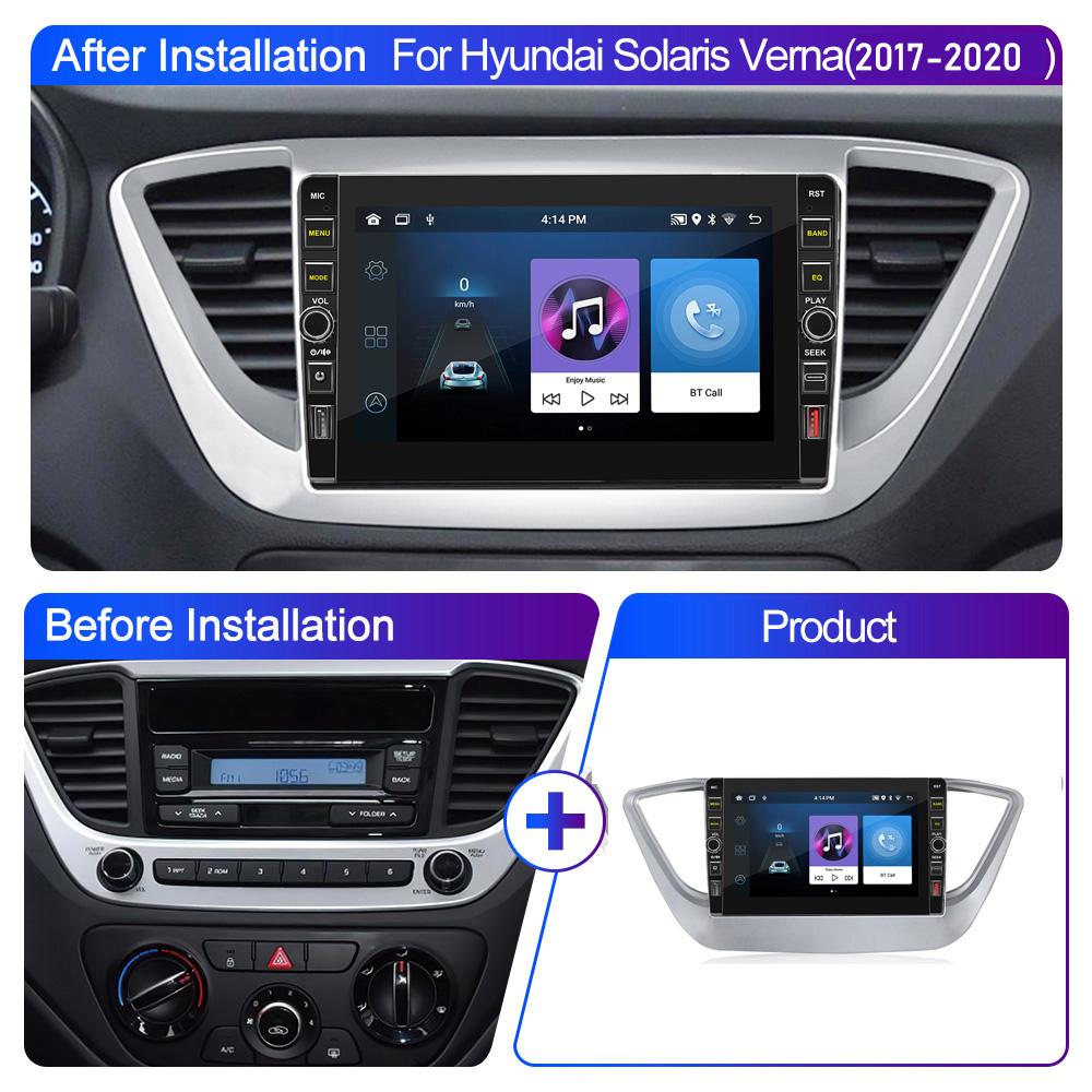 8-дюймовый Wi-Fi 2Din Android автомобильный радиоприемник мультимедийный видеоплеер для Hyundai Solaris 2 Verna 2017-2020 с кнопкой Carplay GPS 2 + 32 ГБ
