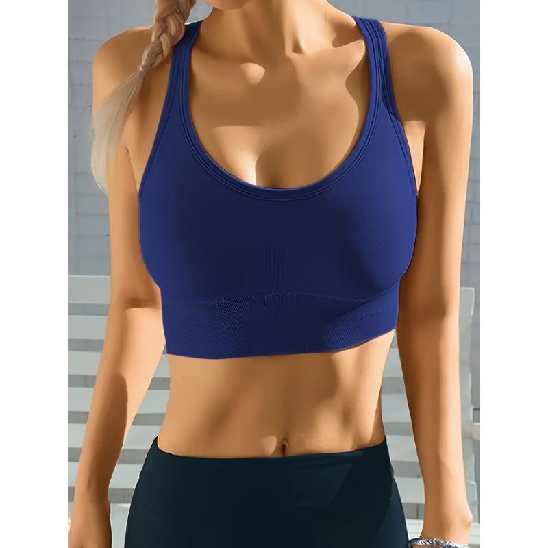 Большой размер спортивный бюстгальтер без косточек с амортизацией для женщин с перекрещенной спинкой и регулируемой задней застежкой для йоги и фитнеса