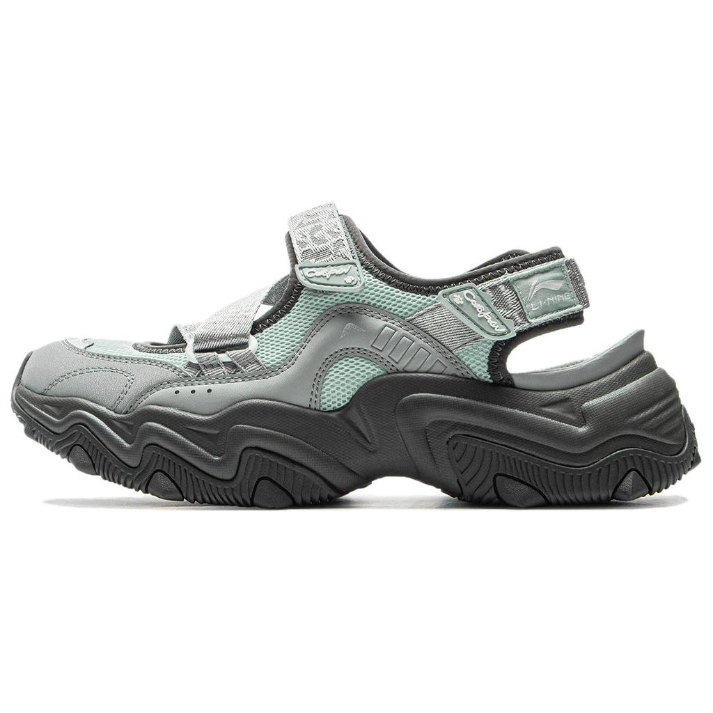 Li Ning Cat Paw Sandal Comfortable Versatile Fashion Non-Slip Breathable Wear-Resistant Creek Shoes Women Sandals Gray AGUV004-2