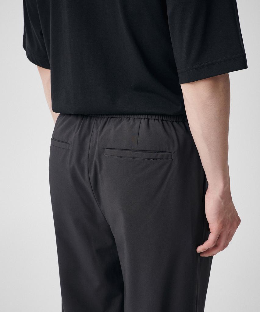 MUSINSA STANDARD [Cooltandard] One-Pleat Wide Elastic Waist Slacks [Gunmetal]