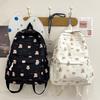 Simple Butterfly Bow And Cartoon Bear Pattern Student Backpack For Casual Travel