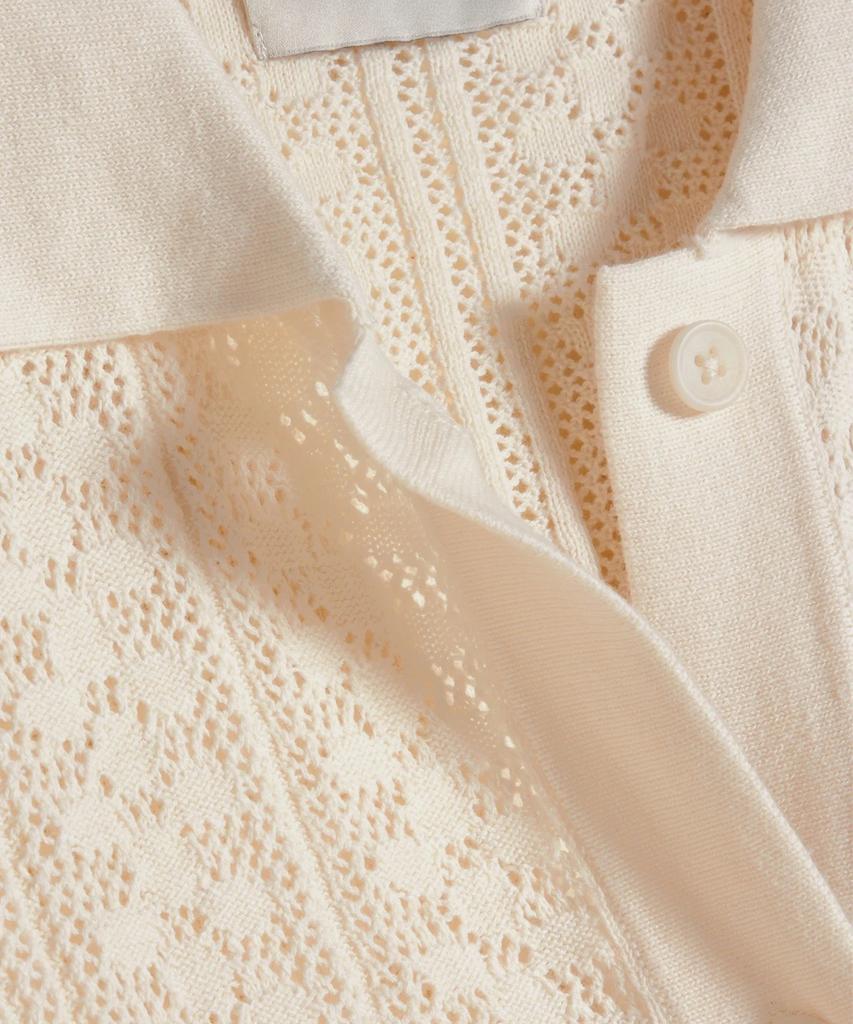 Holcheubeilleo Loake Crochet Knit Shirt White