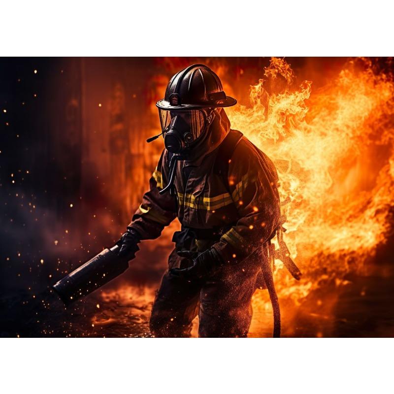 Brave Charge Firefighter Heroes Posters and Prints Canvas Printing Modern Wall Art Picture for Living Room Home Decor Gifts