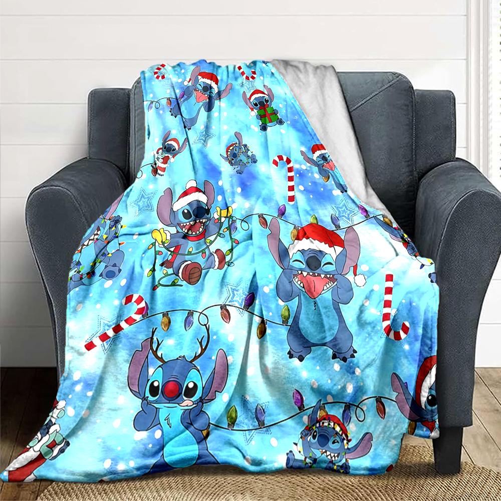 Christmas Stitch Lights Winter Blanket Soft Throw Blanket For Home Bedroom Bed Sofa Travel Office Solid Christmas Blanket