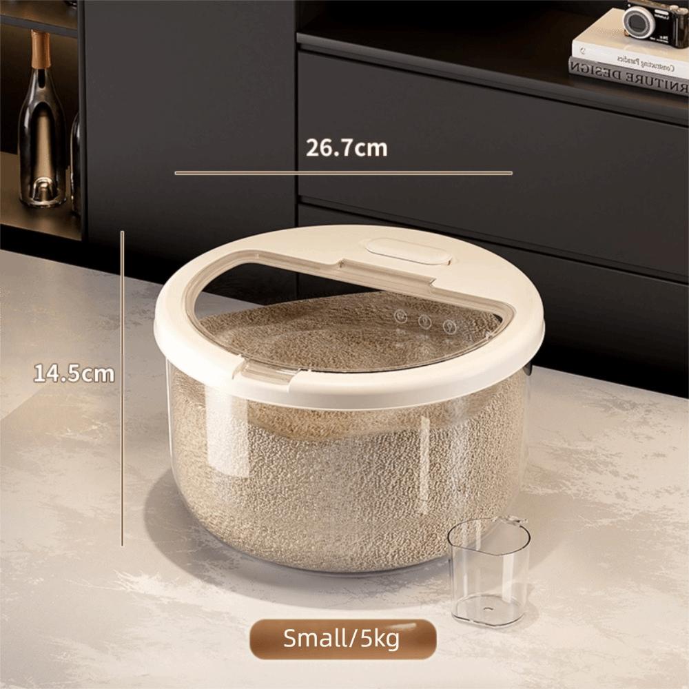 Airtight Round Shape Rice Storage Container Insect-proof Moisture Proof Rice Sealed Box 5/10KG Dry Food Dispenser Noodles
