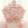Fashion Cute Puppy Floral Vest Soft Breathable Cat Cake Skirt Thin Design Pet Princess Dress Pet Party