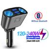 Автомобильное зарядное устройство USB Type-C мощностью 100 Вт, выдвижной кабель для быстрой зарядки, для iPhone, Huawei, Samsung с дисплеем напряжения