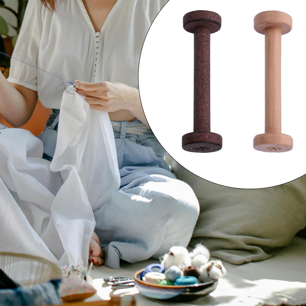 Деревянные пустые катушки Деревянные шпульки Держатель для лент для швейных ниток Пустые катушки для ниток Швейные принадлежности для рукоделия Вышивка