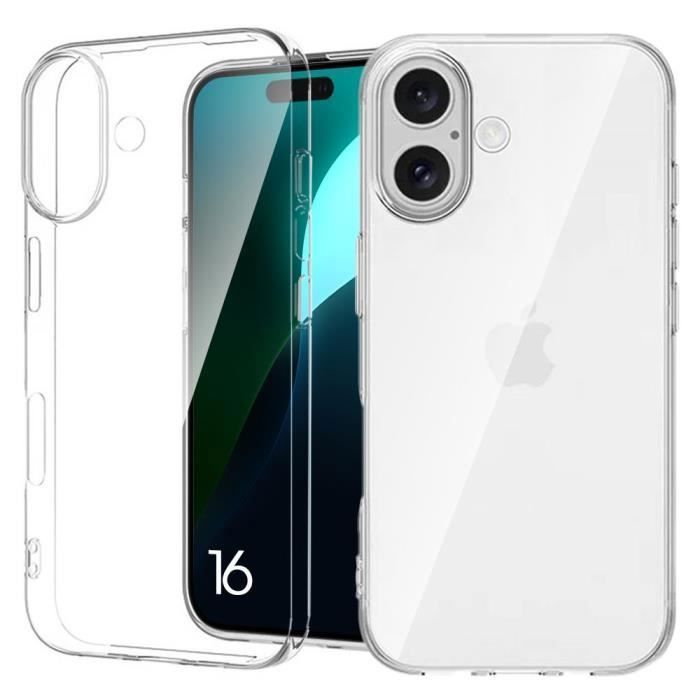 Protective Case for iPhone 16 - BOOLING - Transparent - Silicone - Raised Edge - Anti-slip