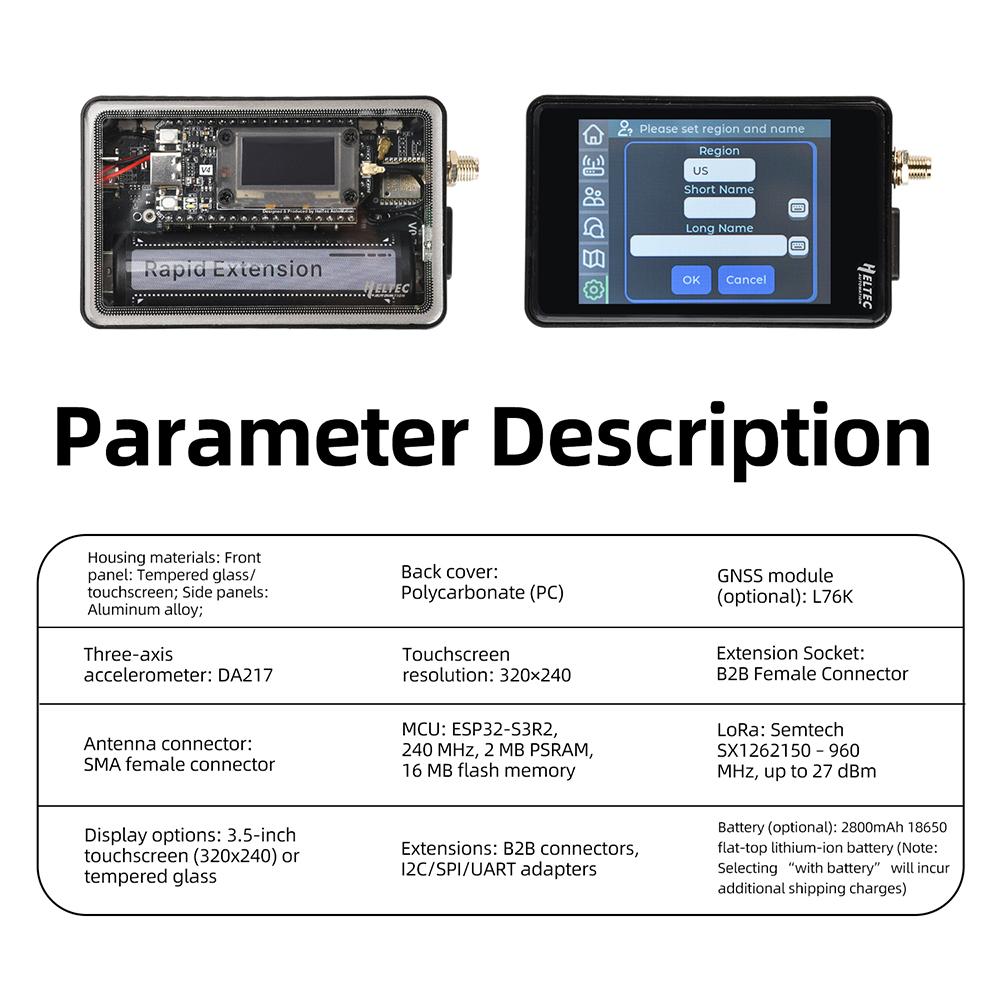 WiFi LoRa 32 Expansion Kit Heltec V4 ESP32S3 SX1262 928MHz GPS Module Tempered Glass/Touch Screen For Meshtastic LoRaWAN