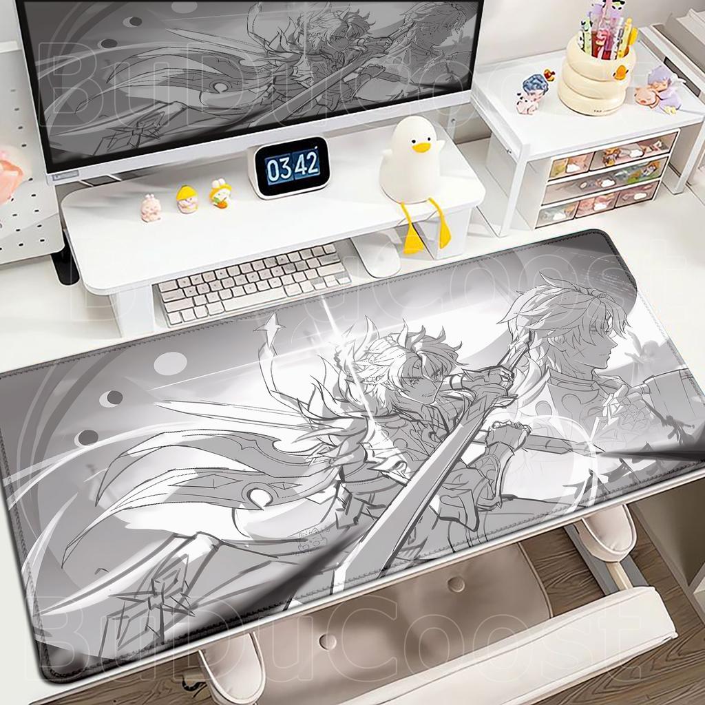 Новый коврик для стола Genshin Impact Аниме Игровой Крутой Varka Игровой коврик для мыши Заблокированный край Нескользящая резиновая игровая подставка Офисный коврик для клавиатуры и мыши