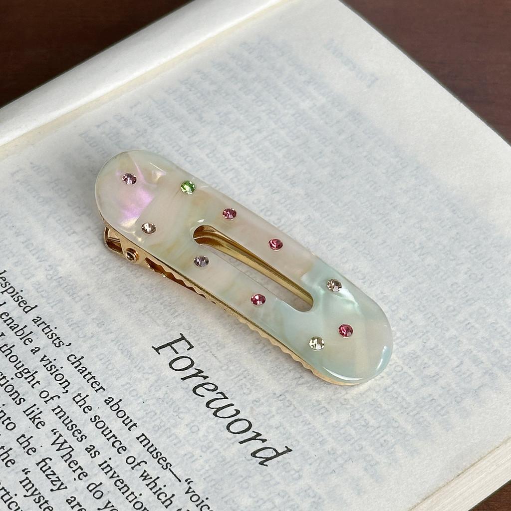 Hair Stylish Oval Claw With Dazzling Rhinestones Ideal For Everyday Accessories Fashion