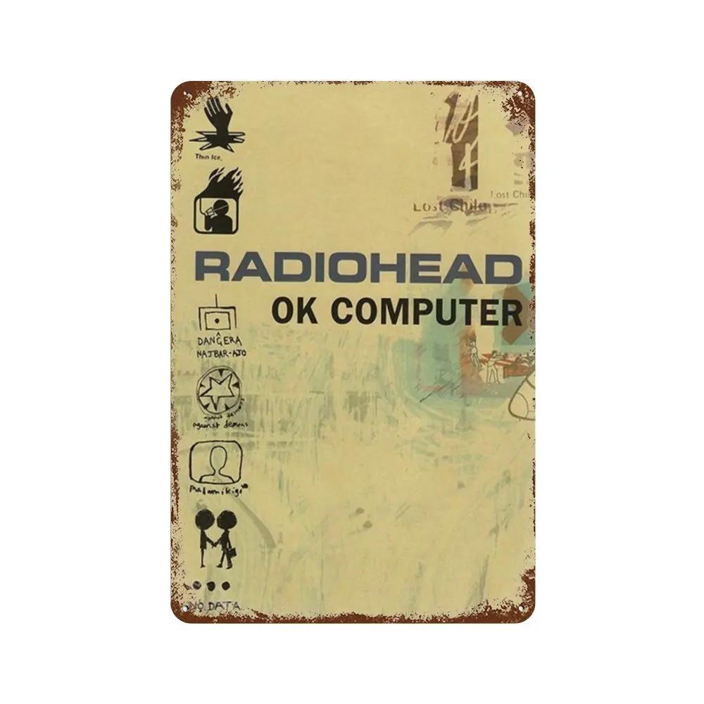 Рок-группа Radiohead Music Art Poster Ретро Металлическая жестяная вывеска Винтажная табличка для дома, комнаты, бара, клуба, мужской пещеры, кафе, декор настенные тарелки