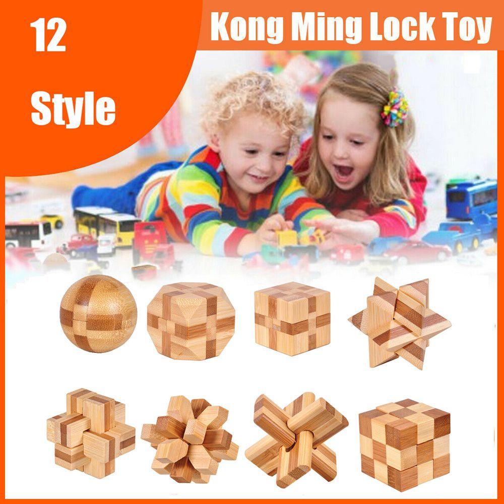 3D Interlocking IQ For Adults Kids Children Classic Toys Brain Teaser Kong Ming Lock Puzzle Toy