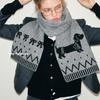 Gray Dachshund Knitted Scarf Women's New Winter Korean Atmosphere Warm Woolen Scarf Women's Neck Protector