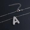Rhinestones Letter Pendant Necklace Silver Color Women Choker Silver Zircon Necklace  Daily Life