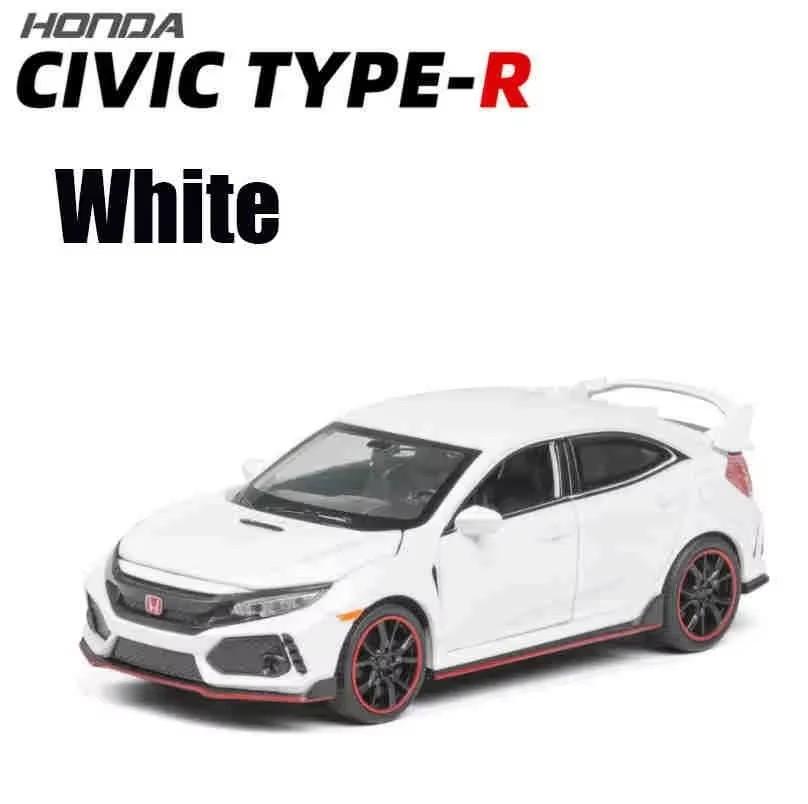1:32 Honda Accord CIVIC TYPE-R Toys Cars Miniature Models Alloy Diecast Doors Opened Car Toy Sound Light Vehicles Children Gifts ahn256