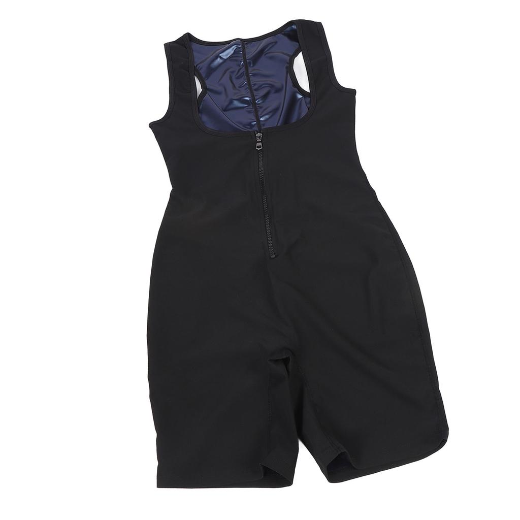 Костюм для сауны Потоотделяющий комбинезон для сауны Быстросохнущий боди для сауны с молнией сзади для тренировок в зале, бега, йоги Синий