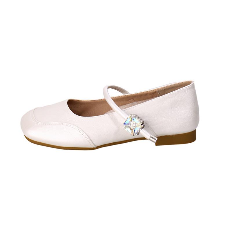 Temperament Single Shoes Women's New Spring and Autumn Retro Mary Jane Shoes Medium Heel Versatile Square Head Small Leather Shoes