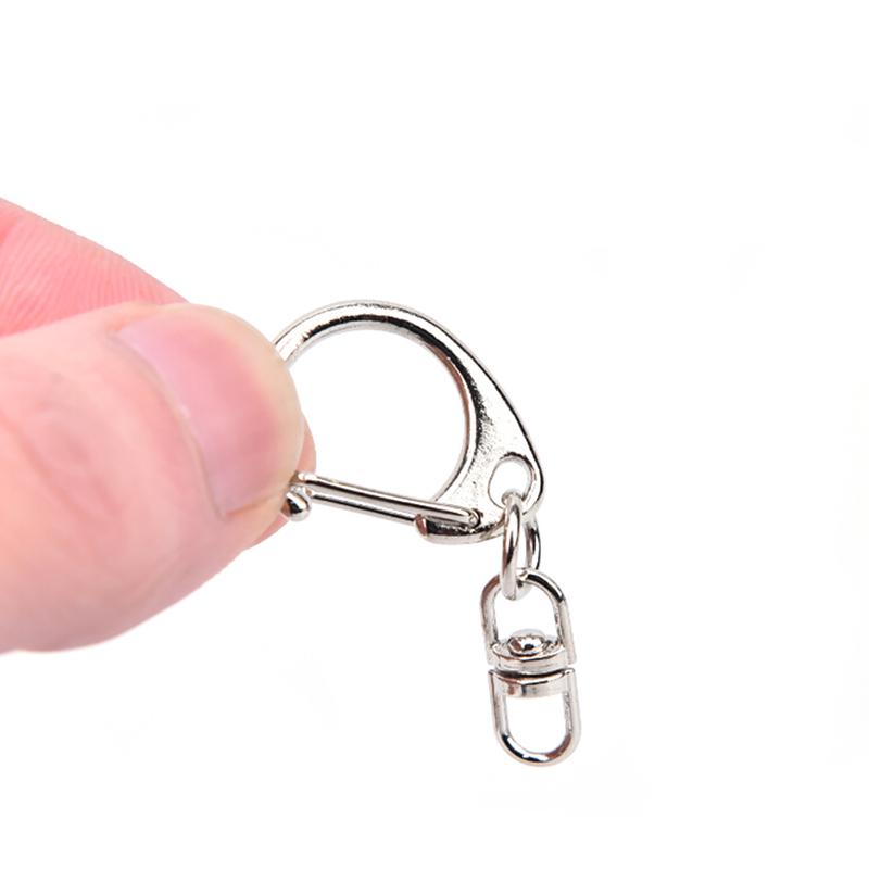 10 шт. DIY полированный серебряный брелок разъемное кольцо короткая цепь